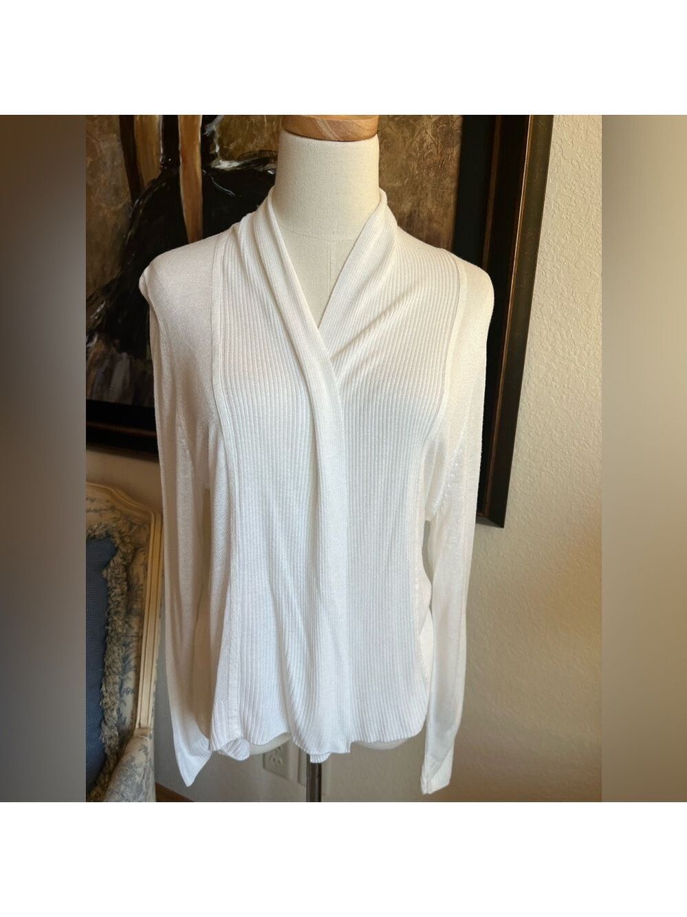 Fenn Wright Manson Cream Lightweight Cardigan Sz M